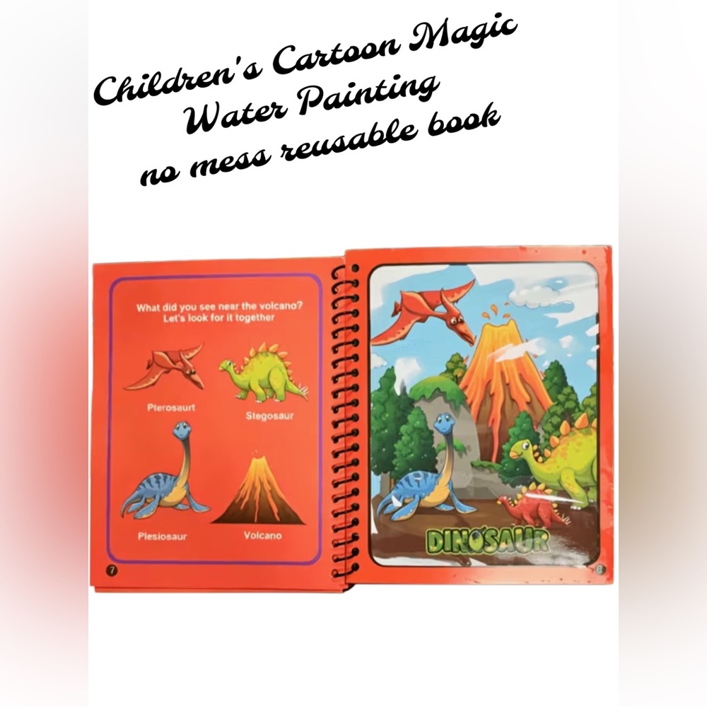 Children’s Cartoon Magic Water Coloring Book Dinosaur